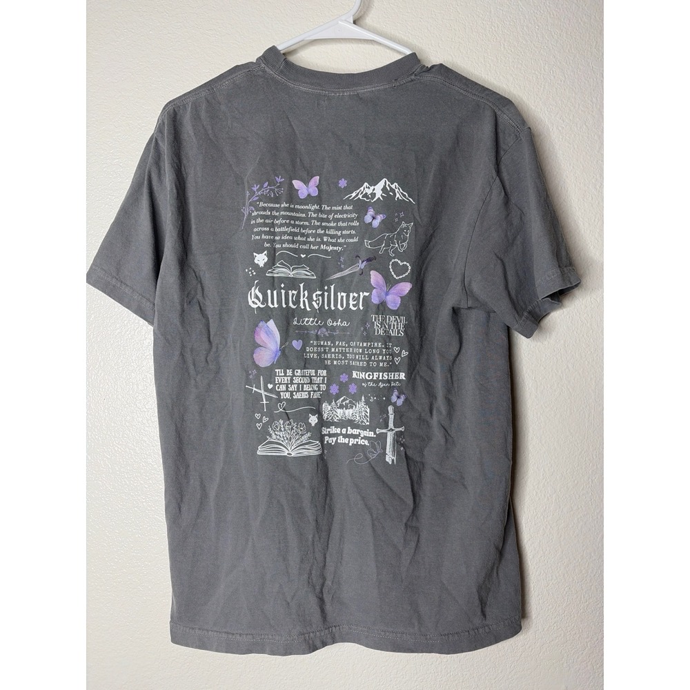 Quicksilver Bookish Graphic T-Shirt Gray Medium